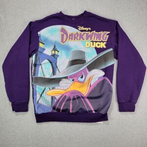 Disney‎ Sweater Adult Medium Purple Darkwing Duck Sweatshirt Pullover Parks
